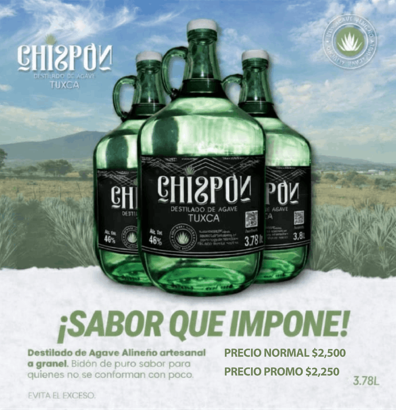 Bidón de Destilado de Agave Artesanal Tuxca (Intenso)